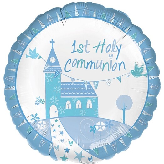 17 Inch Communion Church Blue Foil Balloon