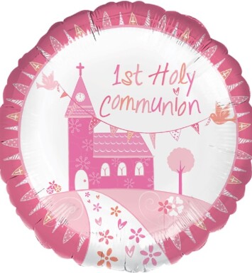 17 Inch Communion Church Pink Foil Balloon