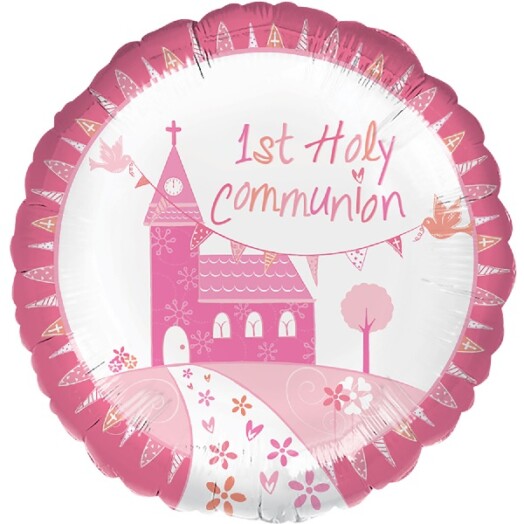 17 Inch Communion Church Pink Foil Balloon