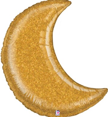 42" Glitter Moon Gold Super Shape Foil Balloon
