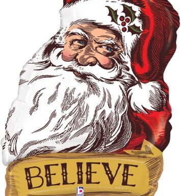 Vintage Santa Super Shape Foil Balloon