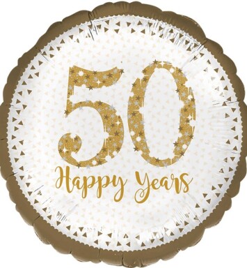 17 Inch Sparkling Golden Anniversary Foil Balloon
