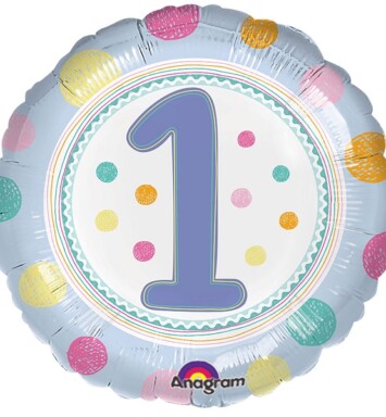 17 Inch SpotOn 1st Happy Birthday Foil Balloon
