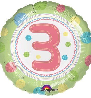 17 Inch SpotOn 3rd Happy Birthday Foil Balloon