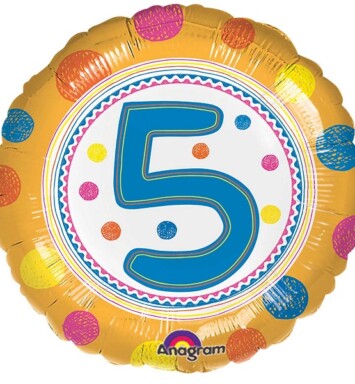 17 Inch SpotOn 5th Happy Birthday Foil Balloon
