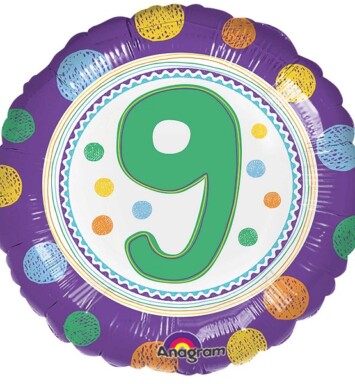 17 Inch SpotOn 9th Happy Birthday Foil Balloon