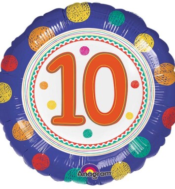 17 Inch SpotOn 10th Happy Birthday Foil Balloon