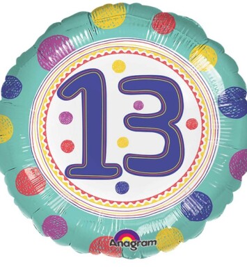 17 Inch SpotOn 13th Happy Birthday Foil Balloon