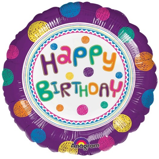 17 Inch SpotOn Happy Birthday Foil Balloon