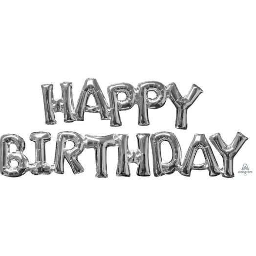 Happy Birthday Phrase - Silver