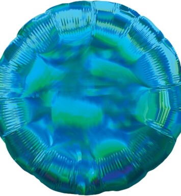 18" Cyan Iridescent Circle Foil Balloon