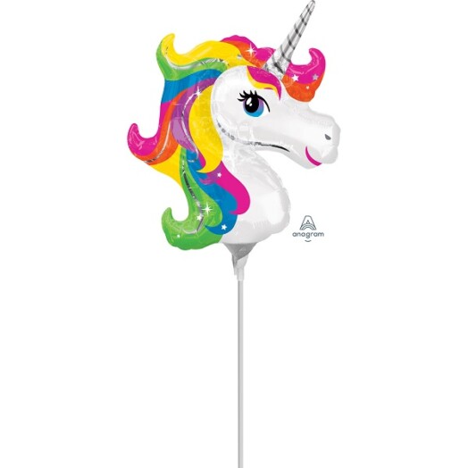 Unpackaged Mini Shape Unicorn Foil Balloon