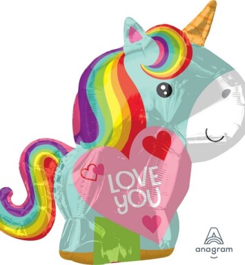 Unicorn Love Junior Shaped Foil Balloon