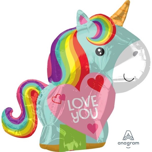 Unicorn Love Junior Shaped Foil Balloon