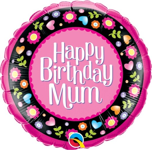 18" Happy Birthday Mum Foil Balloon