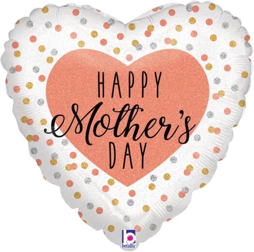 18 Inch Glittering Rose Gold Mother's Day Holographic Foil Balloon