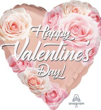 17 Inch Happy Valentine's Day Rose Gold Foil Balloon