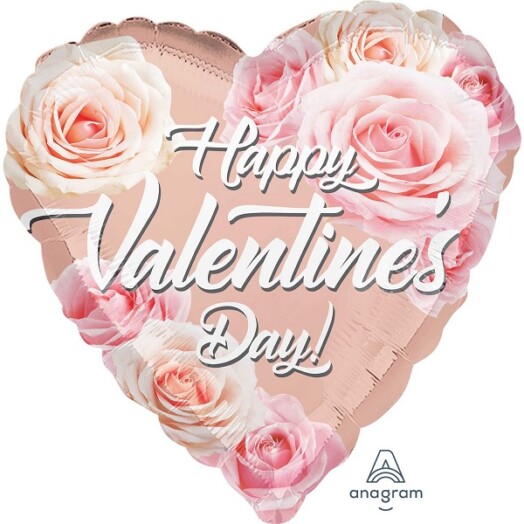 17 Inch Happy Valentine's Day Rose Gold Foil Balloon