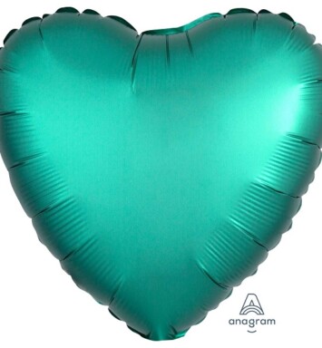 Unpackaged 18" Satin Luxe Heart Foil Balloon - Jade