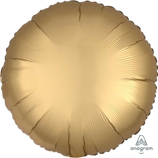 Unpackaged 18" Satin Luxe Round Foil Balloon - Gold Sateen