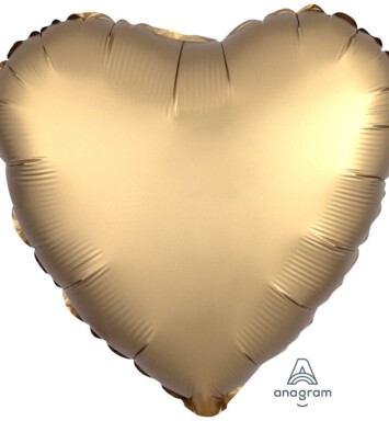 Unpackaged 18" Satin Luxe Heart Foil Balloon - Gold Sateen