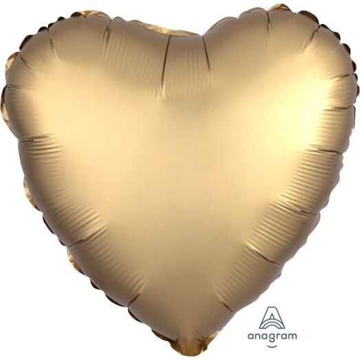 Unpackaged 18" Satin Luxe Heart Foil Balloon - Gold Sateen