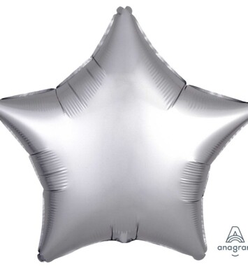 Unpackaged 19" Satin Luxe Star Foil Balloon - Platinum
