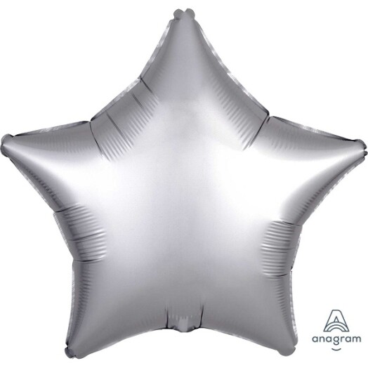 Unpackaged 19" Satin Luxe Star Foil Balloon - Platinum