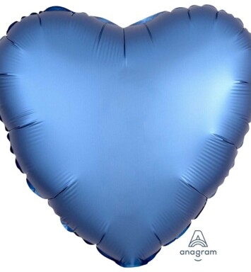 Unpackaged 18" Satin Luxe Heart Foil Balloon - Azure