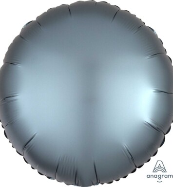 Unpackaged 18" Satin Luxe Round Foil Balloon - Steel Blue
