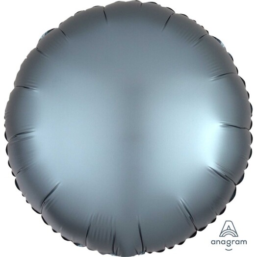 Unpackaged 18" Satin Luxe Round Foil Balloon - Steel Blue