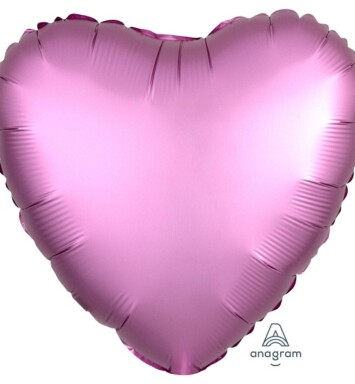 Unpackaged 18" Satin Luxe Heart Foil Balloon - Flamingo