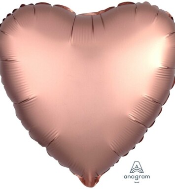 Unpackaged 18" Satin Luxe Heart Foil Balloon - Rose Copper