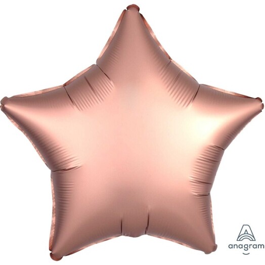 Unpackaged 19" Satin Luxe Star Foil Balloon - Rose Copper