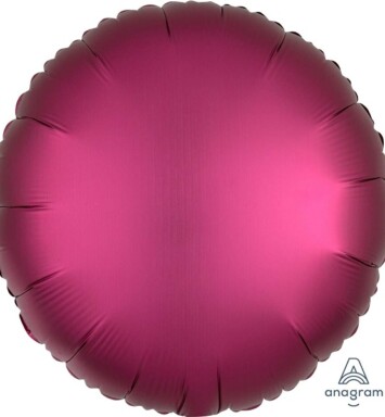 Unpackaged 18" Satin Luxe Round Foil Balloon - Pomegranate
