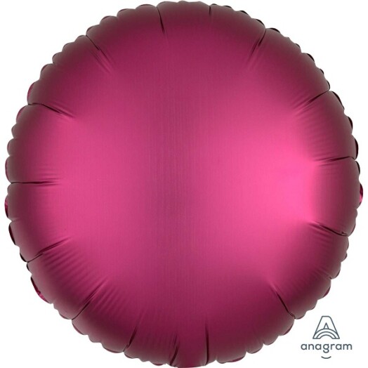 Unpackaged 18" Satin Luxe Round Foil Balloon - Pomegranate