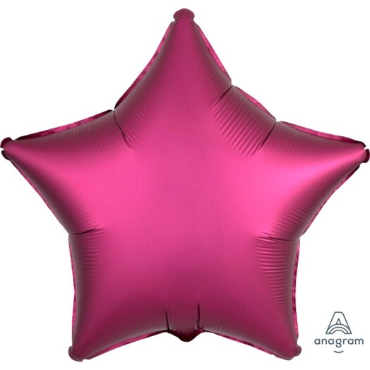 Unpackaged 19" Satin Luxe Star Foil Balloon - Pomegranate
