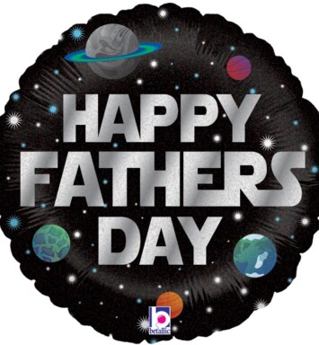 18 Inch Galactic Father's Day Holographic Foil Balloon