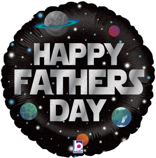 18 Inch Galactic Father's Day Holographic Foil Balloon