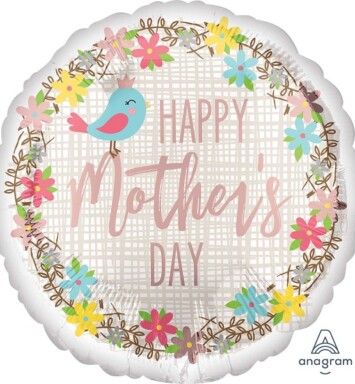 18" Happy Mother's Day Pretty Bird Foil Balloon
