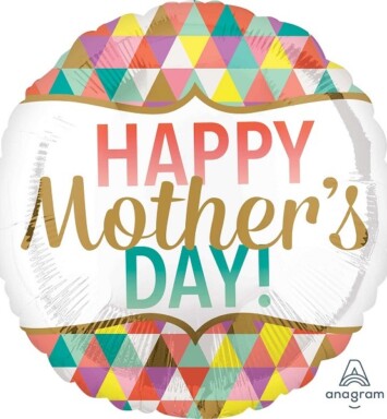 18" Happy Mother's Day Geometric Foil Balloon