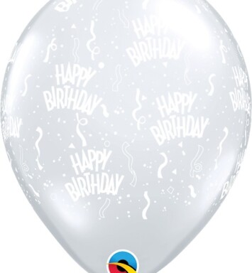 11 Inch Birthday-A-Round Diamond Clear Latex