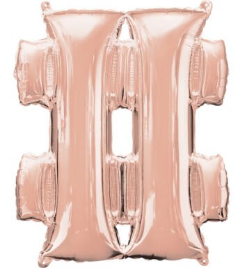 16" Mini Shape Symbol Balloon # - Rose Gold