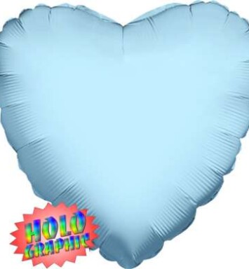 18" Holographic Light Blue Heart Foil Balloon