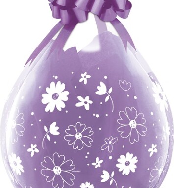 18 Inch Diamond Clear Latex Daisies & Dots-A-Round
