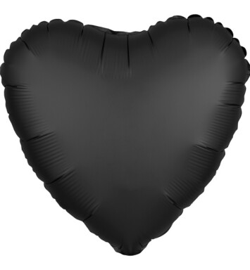 Unpackaged 18" Satin Luxe Heart Foil Balloon - Onyx