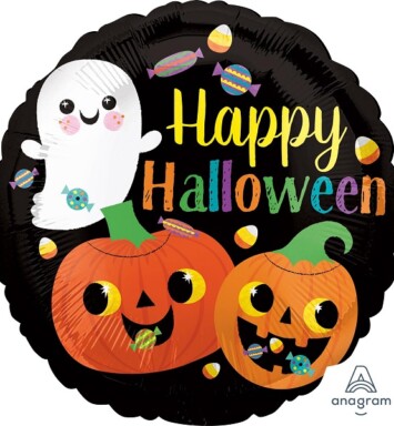 17 Inch Ghost & Pumpkins Foil Balloon