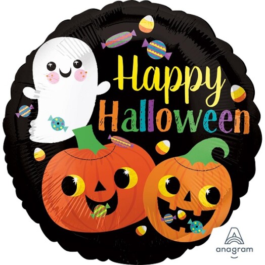 17 Inch Ghost & Pumpkins Foil Balloon