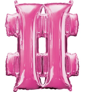 16" Mini Shape Symbol Balloon # - Pink