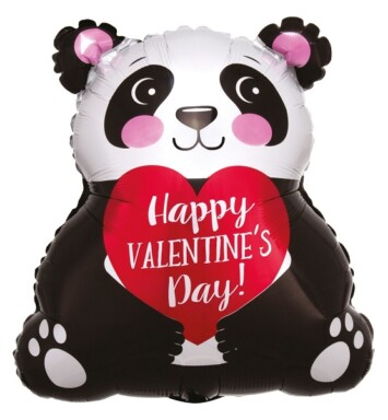 Happy Valentine's Day Panda Junior Shaped Foil Balloon